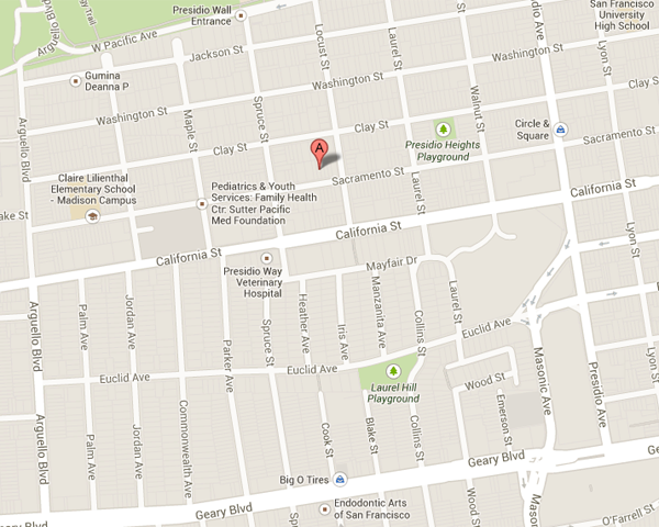 Map of 3626 Sacramento Street, Suite 1, San Francisco, CA 94960